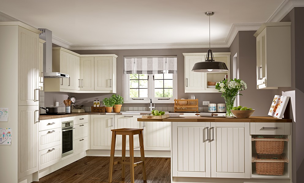 a white kitchen with interesting kitchen cabinet door styles